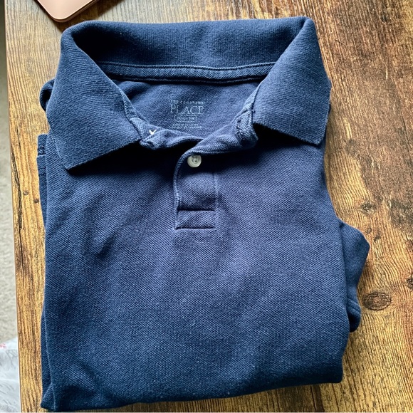 The Children’s Place boys long sleeve navy polo shirt Medium 7/8 - Picture 7 of 7